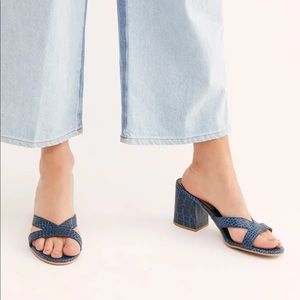 Blue Open Toe Heel